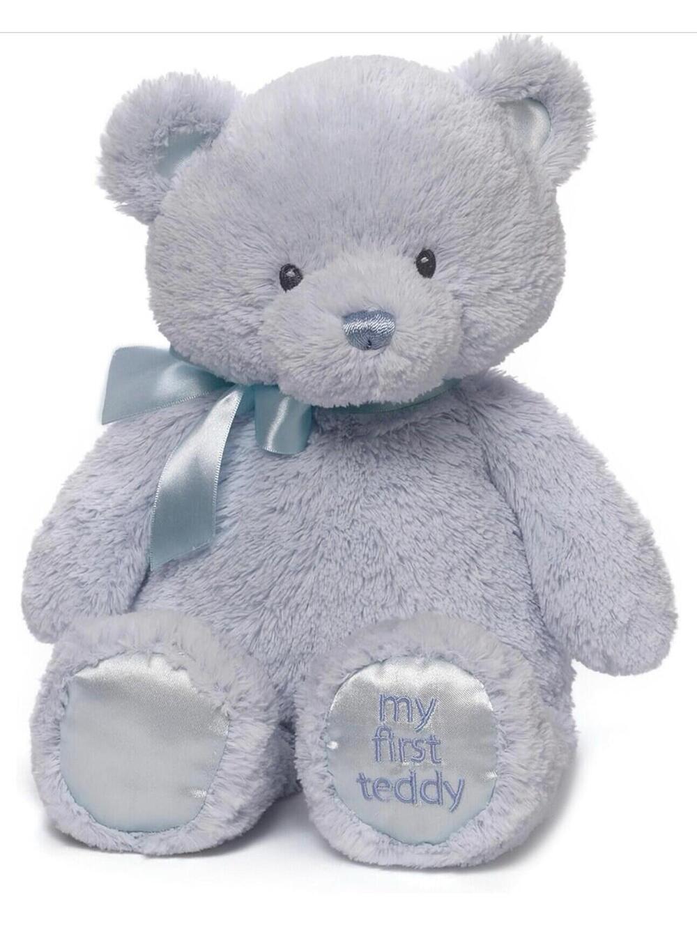 GUND Baby 15 in. My First Friend Teddy Bear Blue Ultra Soft Plush Toy for Babies
